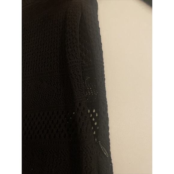 Ralph Lauren Collection Lace Puff-Sleeve Black Sweater Dress Cashmere Midi XXS 0 - Picture 9 of 9